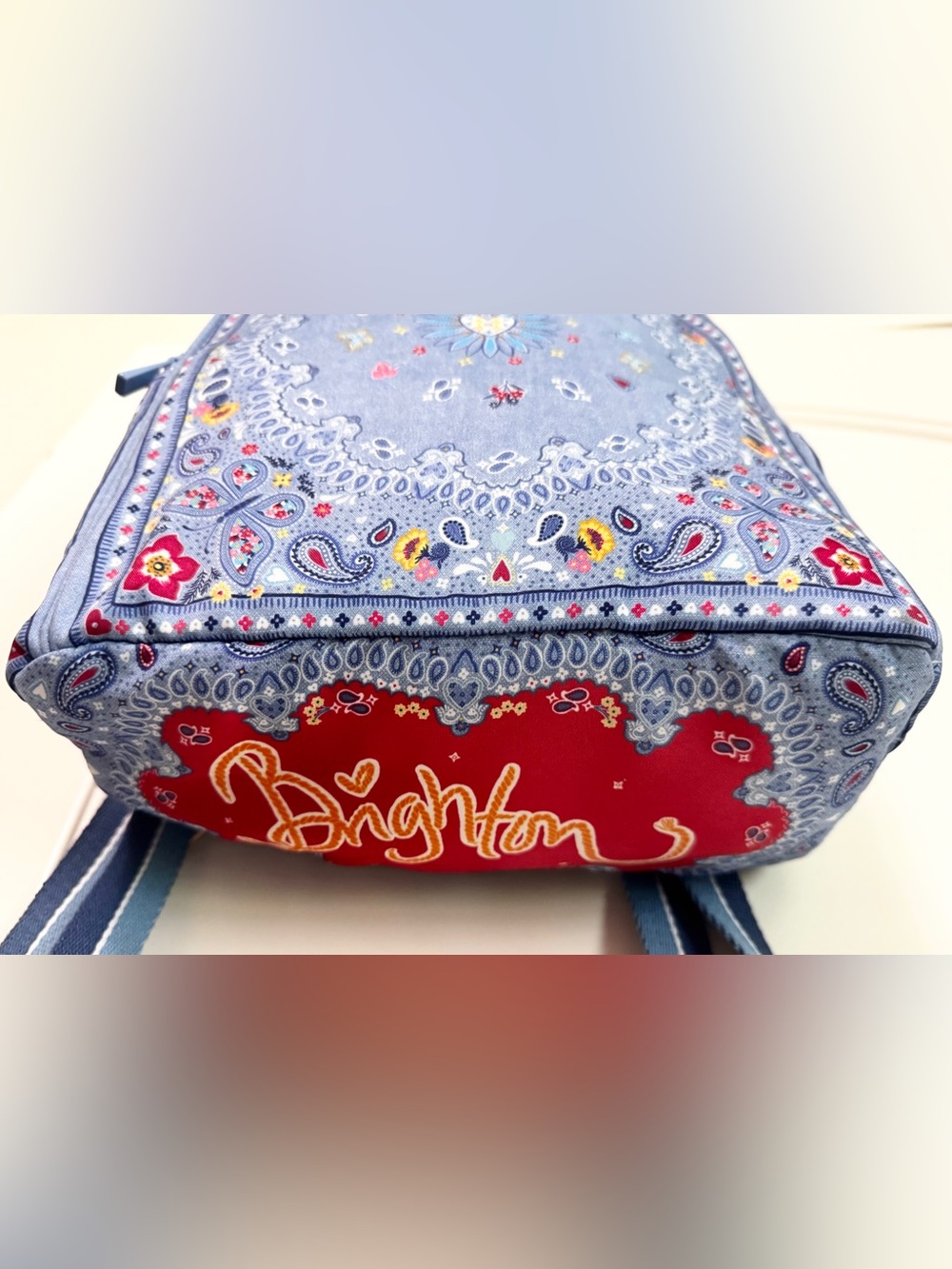 Brighton Bandana Love Backpack Blue Paisley Butterfly Print Mini Backpack - Picture 7 of 16
